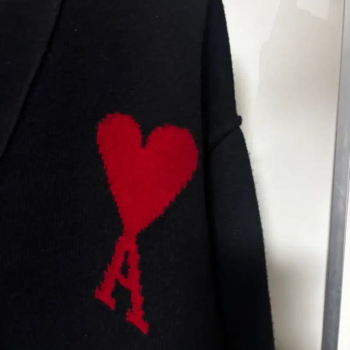 [BUNJANG] AMI Intarsia Logo Wool Cardigan - Size M / 아미 인타르시아 로고 울 가디건 M사이즈