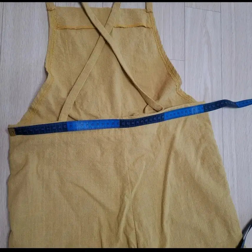 [BUNJANG] Mustard Linen Wide Jumpsuit / 머스타드 린넨 와이드 멜빵 바지