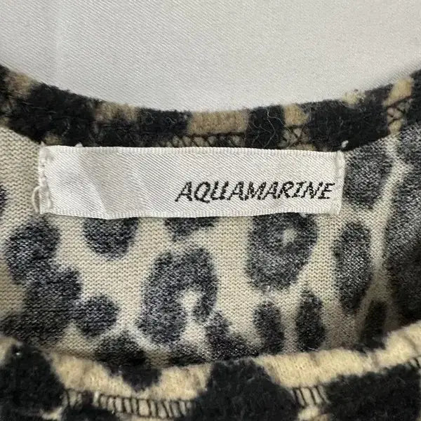 [BUNJANG] [XS] AQUA MARINE 레오파드 갸루 슬리브리스원피스 / [XS] AQUA MARINE 레오파드 갸루 슬리브리스원피스