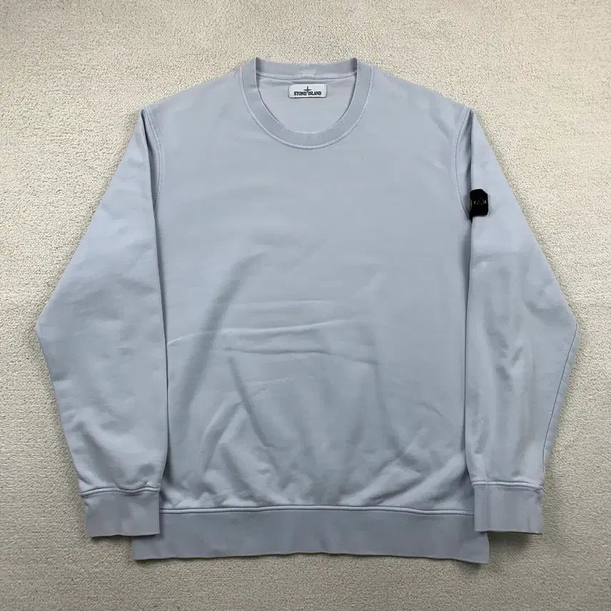 [BUNJANG] Stone Island Patch Crewneck Sweatshirt Sky Blue / 스톤아일랜드 와펜 패치 크루넥 맨투맨 스카이블루