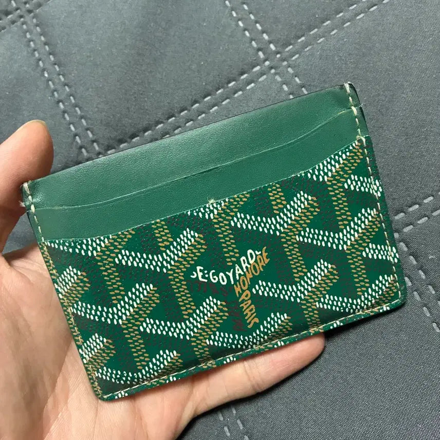 [BUNJANG] Goyard Green Pattern Card Holder / 고야드 카드지갑
