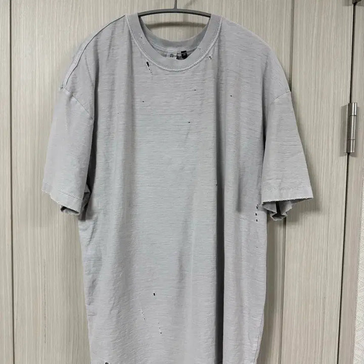 [BUNJANG] Polytelu 25ss Reverse Tee Light Gray Damaged Version / [3]폴리테루 25ss 리버스티 라이트그레이 데미지드ver