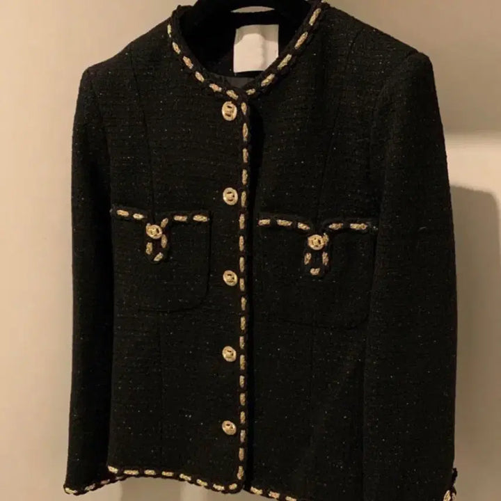 [BUNJANG] WEARE Gold Button Glitter Tweed Jacket / 위아 WEARE 골드버튼 금장 단추 금펄 트위드 자켓 글리터