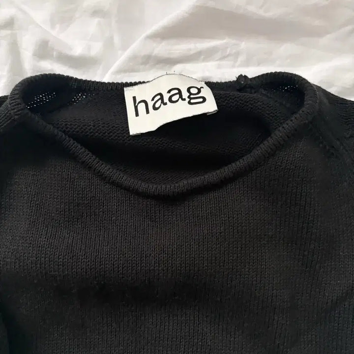 [BUNJANG] Haag Black Crop Knit Top / haag 블랙 크롭 니트 탑