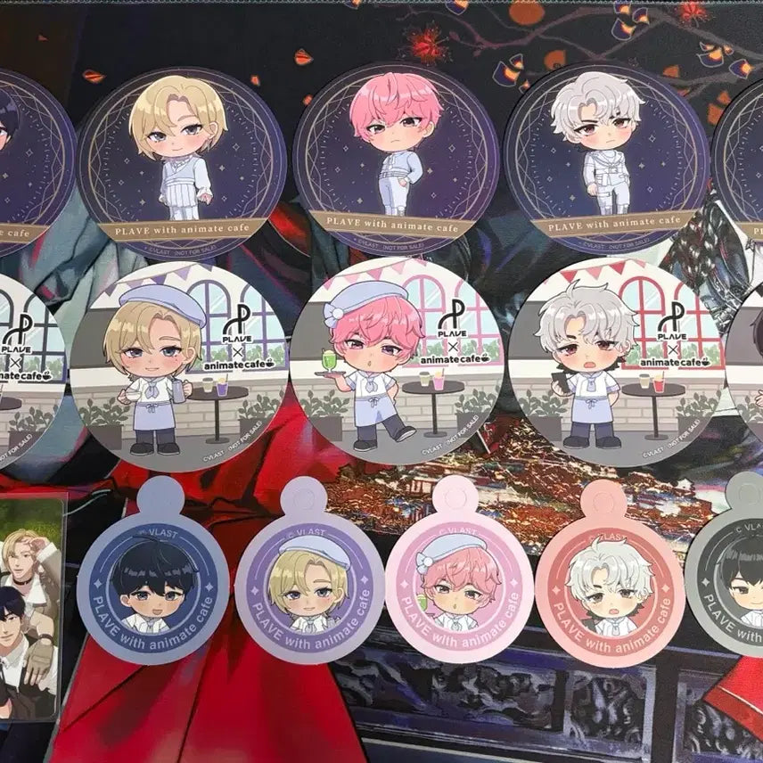 [SOLD OUT] 플레이브 애니메이트 카페 음료 코스터 스트로우픽 일괄
