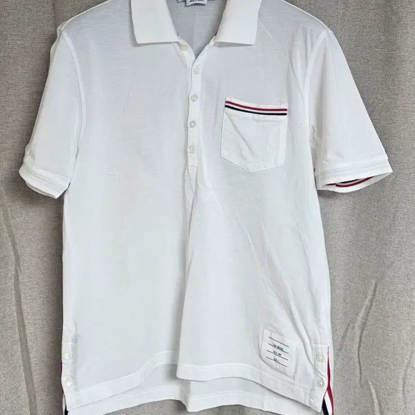 [BUNJANG] Thom Browne White Short Sleeve Polo Shirt / 톰브라운 화이트 반팔 카라티 사이즈 2