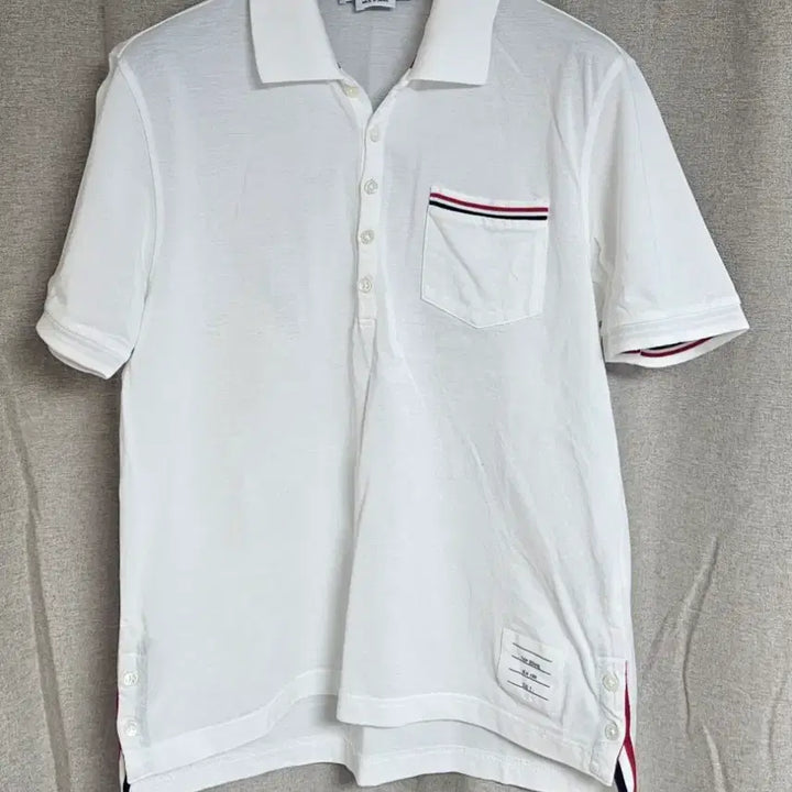 [BUNJANG] Thom Browne White Short Sleeve Polo Shirt / 톰브라운 화이트 반팔 카라티 사이즈 2