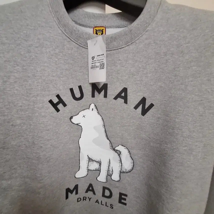 [SOLD OUT] HUMAN MADE 강아지 맨투맨 티셔츠 회색 XXL 새상품