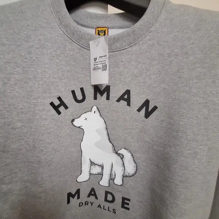 [SOLD OUT] HUMAN MADE 강아지 맨투맨 티셔츠 회색 XXL 새상품