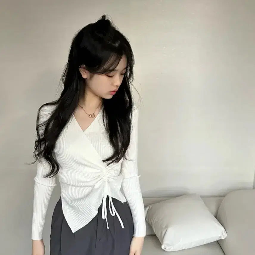 [BUNJANG] 헤이즐온미 골지 포인트 티셔츠 / 헤이즐온미 골지 포인트 티셔츠