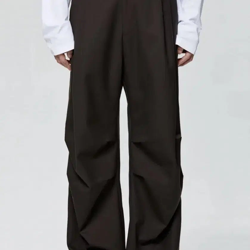 [BUNJANG] Inspector Wool Parachute String Pants Brown 34 / 인스펙터 울 파라슈트 스트링 팬츠 바지 브라운 34