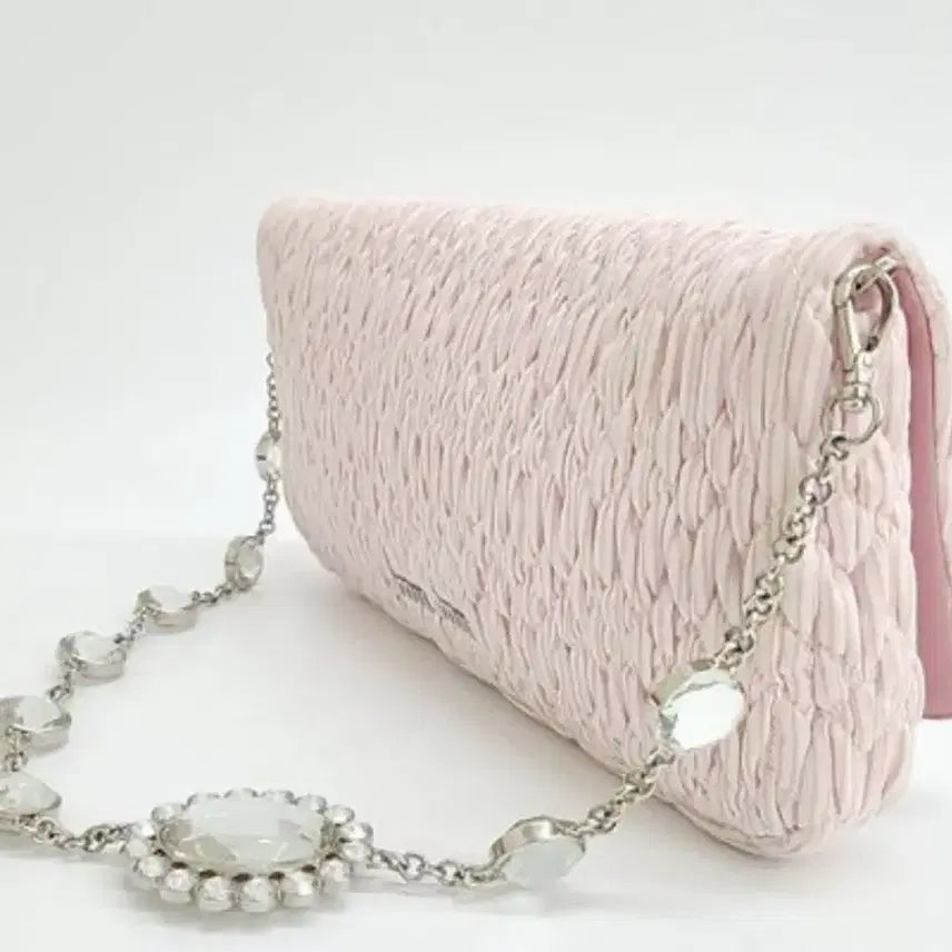 [BUNJANG] Miu Miu Fabric Crystal Shoulder Bag / 미우미우 패브릭 크리스탈 숄더백
