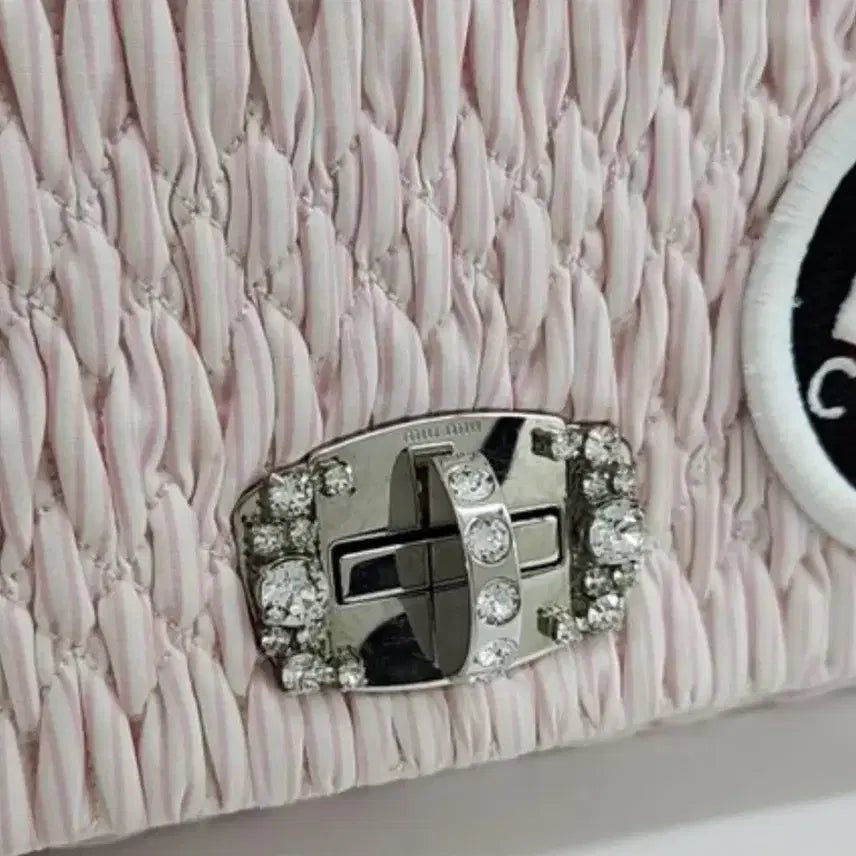 [BUNJANG] Miu Miu Fabric Crystal Shoulder Bag / 미우미우 패브릭 크리스탈 숄더백