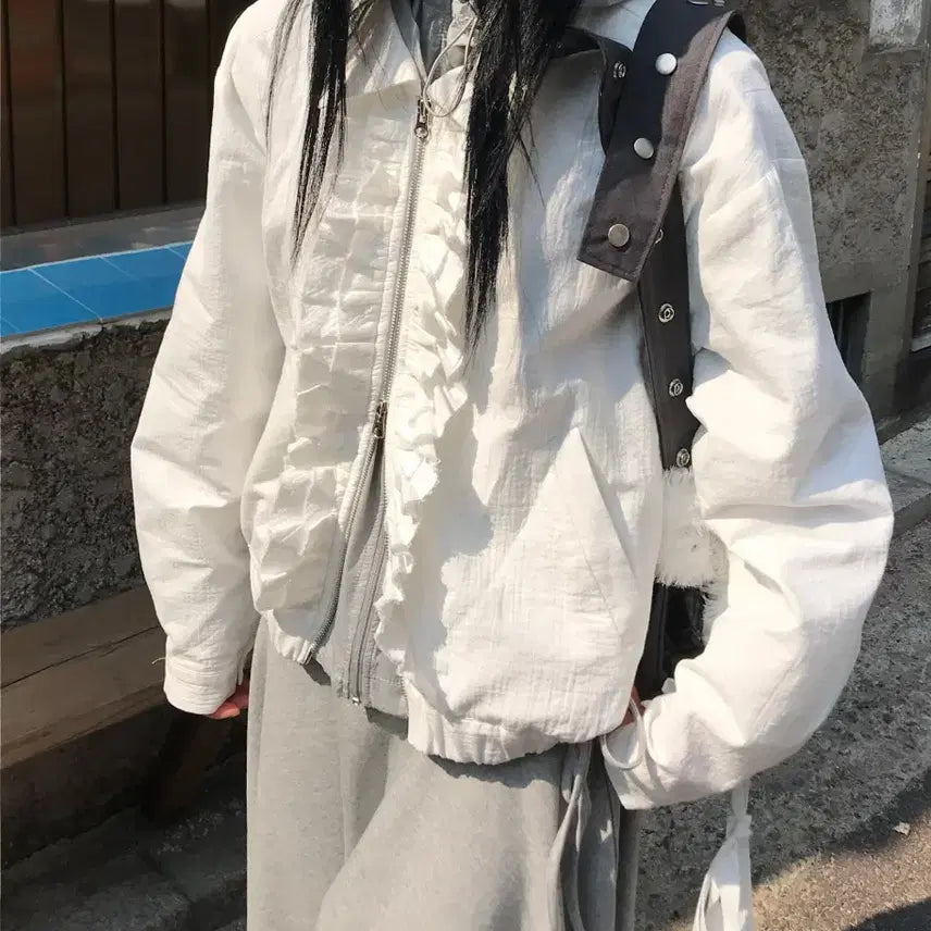 [BUNJANG] HBD Frill Zip-up Jacket / 히피디피 프릴집업