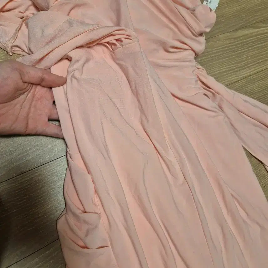 [BUNJANG] Pink One-Shoulder Long Dress / 원숄더 핑크 롱 드레스 파티 2부드레스