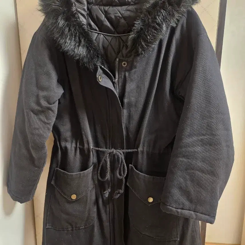 [SOLD OUT] 여성 겨울 야상누빔 털롱코트 자켓점퍼