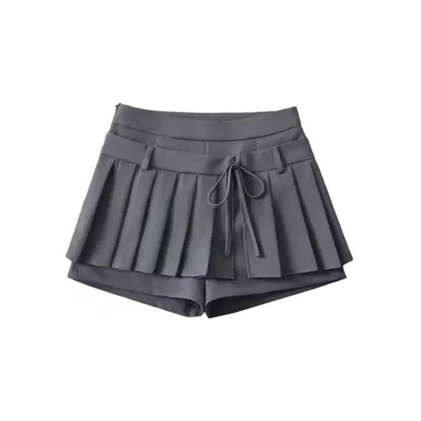 [SOLD OUT] 코튼 블렌드 A라인 미니 스커트 하이웨스트 플리츠 짧은 치마