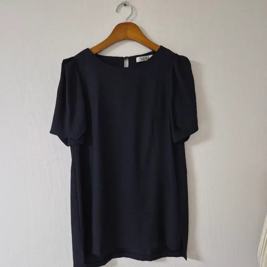 [BUNJANG] Hansum SJ Black Short Sleeve Blouse / [한섬SJ SJ]블랙 반팔 블라우스