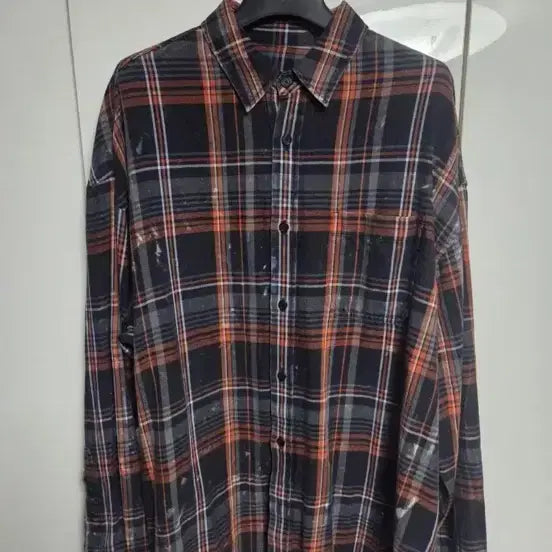 [BUNJANG] Juun.J Island Orange Checkered Shirt / 준지 아일랜드 오렌지 44