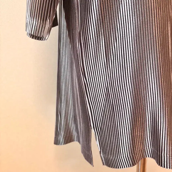 [BUNJANG] Pleats Gray Silver Jacket Set / 플리츠 그레이 은갈치 자켓 세트