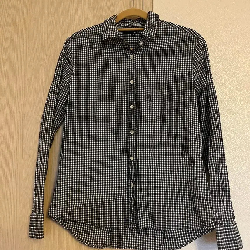 [BUNJANG] Nix Gingham Check Shirt / Nix 85 깅엄 체크 남방 네이비 화이트