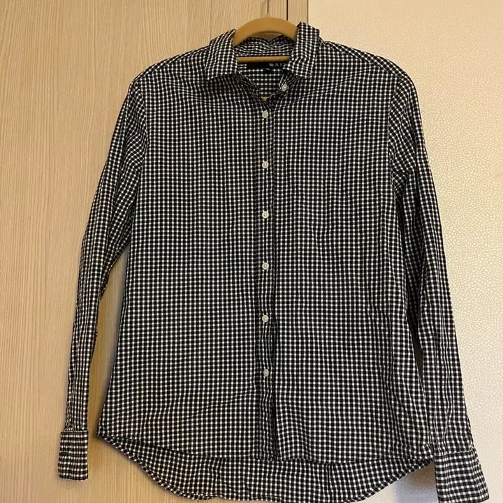[BUNJANG] Nix Gingham Check Shirt / Nix 85 깅엄 체크 남방 네이비 화이트