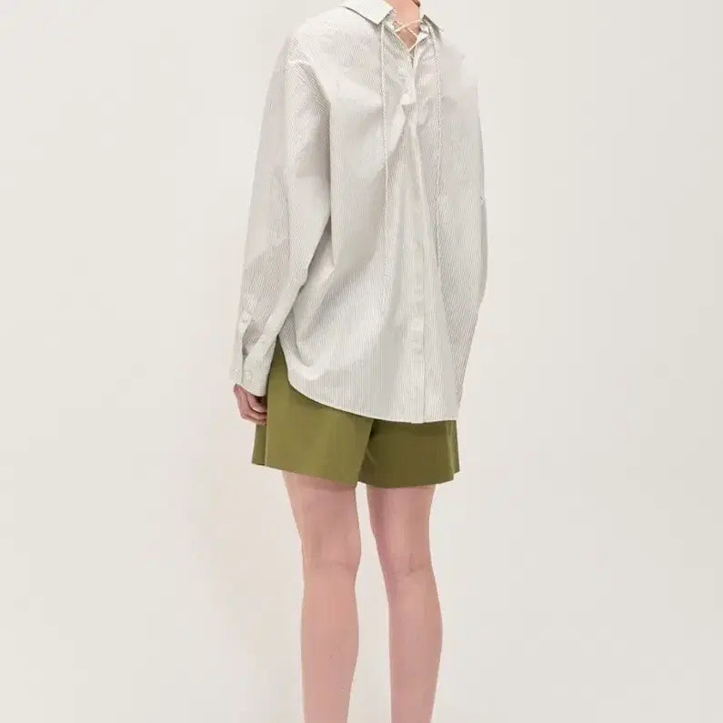 [BUNJANG] Time Lace-Up Oversized Shirt / 타임 백레이스업 오버사이즈셔츠