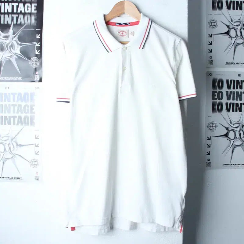 [BUNJANG] (L-XL) 브룩스브라더스 반팔 카라 티셔츠 스몰로고 화이트-185C2 / (L-XL) 브룩스브라더스 반팔 카라 티셔츠 스몰로고 화이트-185C2
