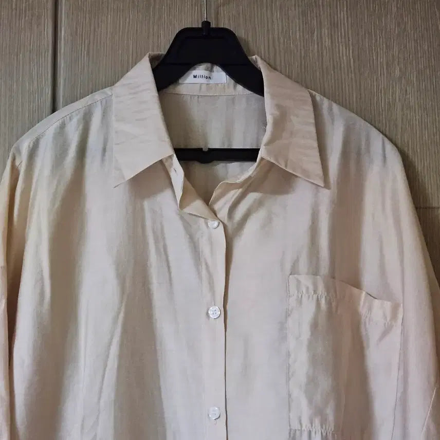 [BUNJANG] Million Beige Oversized Shirt / 밀리언  베이지 오버핏 셔츠 99까지