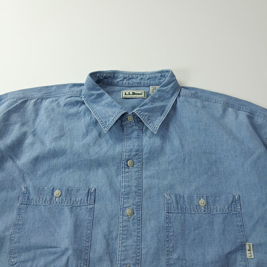 [BUNJANG] L.L.Bean 90s Chambray Short Sleeve Shirt / CK420 XL 엘엘빈 90s 샴브레이 반팔 셔츠 남방