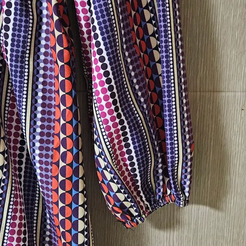 [SOLD OUT] 패턴 롱 원피스 브이넥 원피스 66