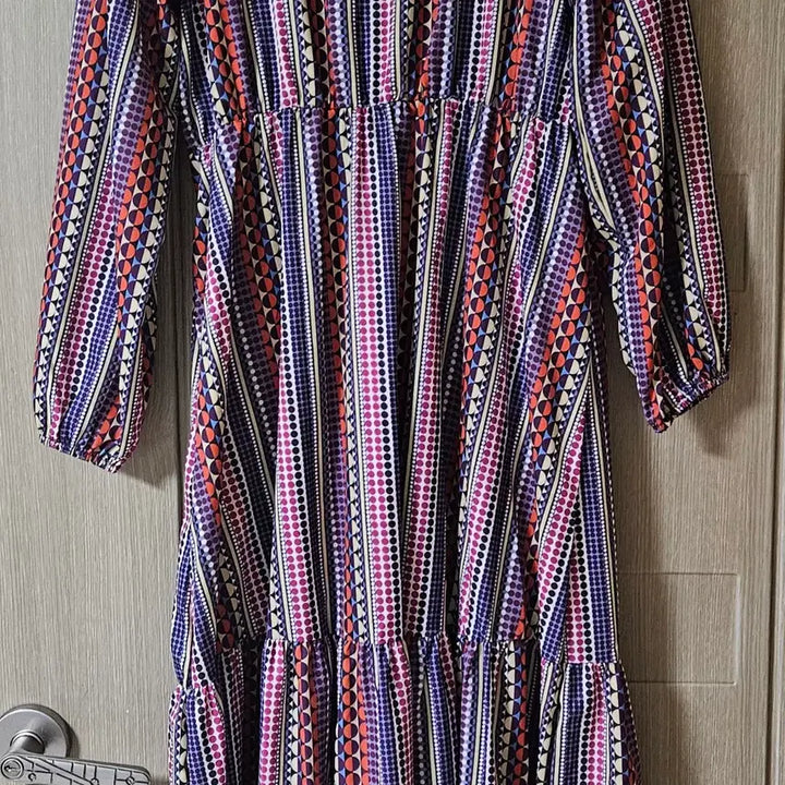[SOLD OUT] 패턴 롱 원피스 브이넥 원피스 66