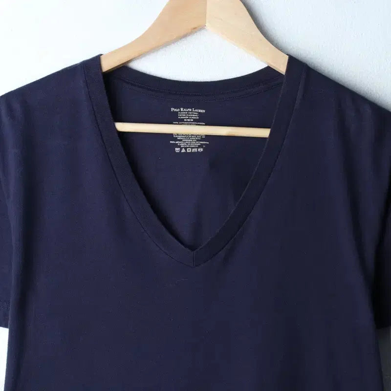 [SOLD OUT] W(M-L) 폴로 랄프로렌 반팔 티셔츠 브이넥 네이비 포니-185EB