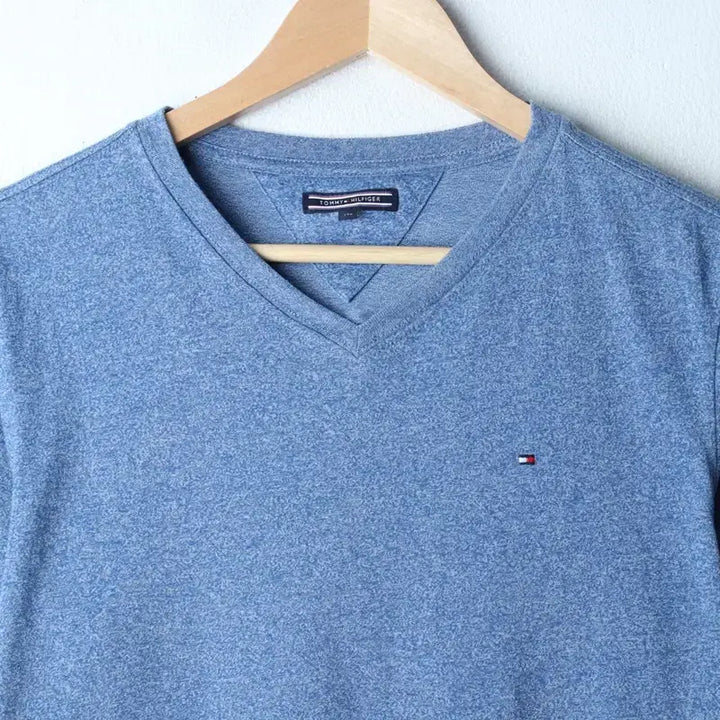 [BUNJANG] W(L-XL) 타미힐피거 반팔 티셔츠 브이넥 무지 블루-185EE / W(L-XL) 타미힐피거 반팔 티셔츠 브이넥 무지 블루-185EE