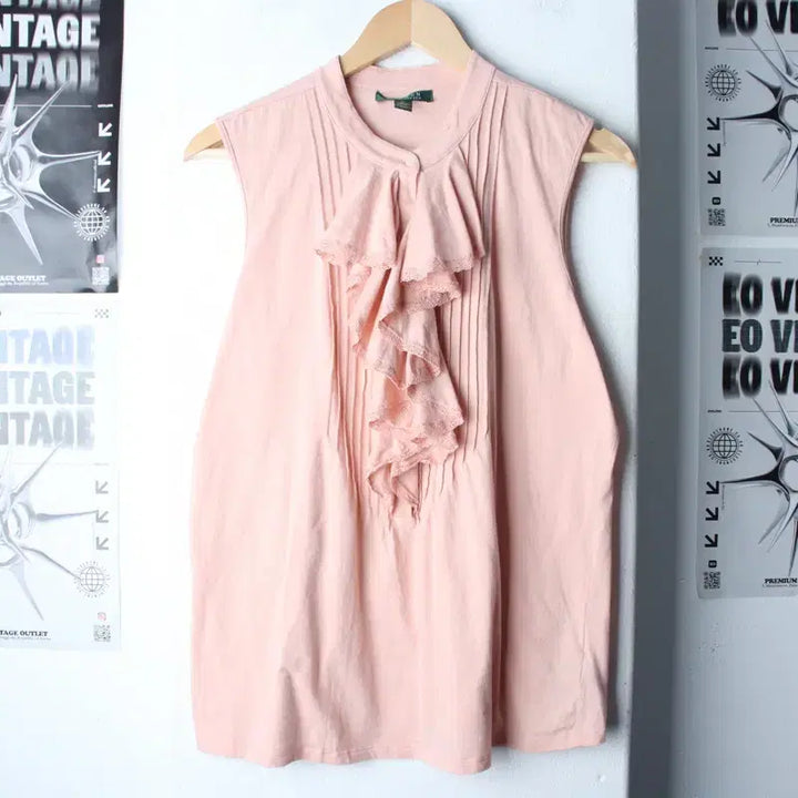 [BUNJANG] W(XL) 폴로 랄프로렌 반팔 티셔츠 민소매 핑크 레이스-185F7 / W(XL) 폴로 랄프로렌 반팔 티셔츠 민소매 핑크 레이스-185F7