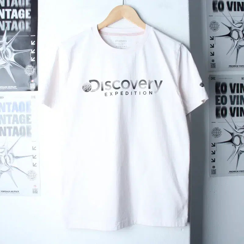 [BUNJANG] W(L-XL) 디스커버리 반팔 티셔츠 레터링 기능성 연핑크-185F9 / W(L-XL) 디스커버리 반팔 티셔츠 레터링 기능성 연핑크-185F9