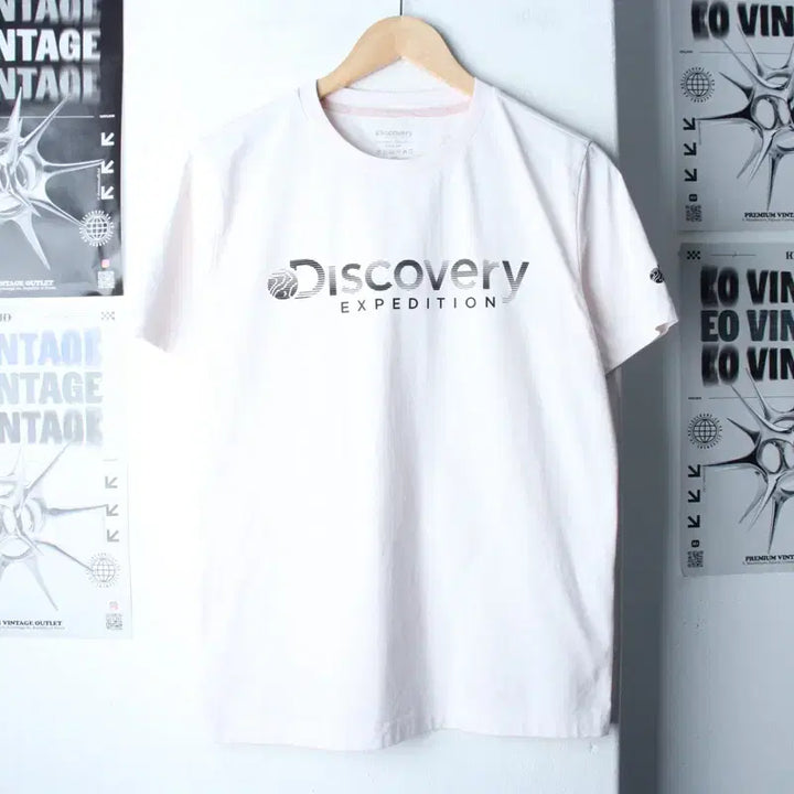 [BUNJANG] W(L-XL) 디스커버리 반팔 티셔츠 레터링 기능성 연핑크-185F9 / W(L-XL) 디스커버리 반팔 티셔츠 레터링 기능성 연핑크-185F9