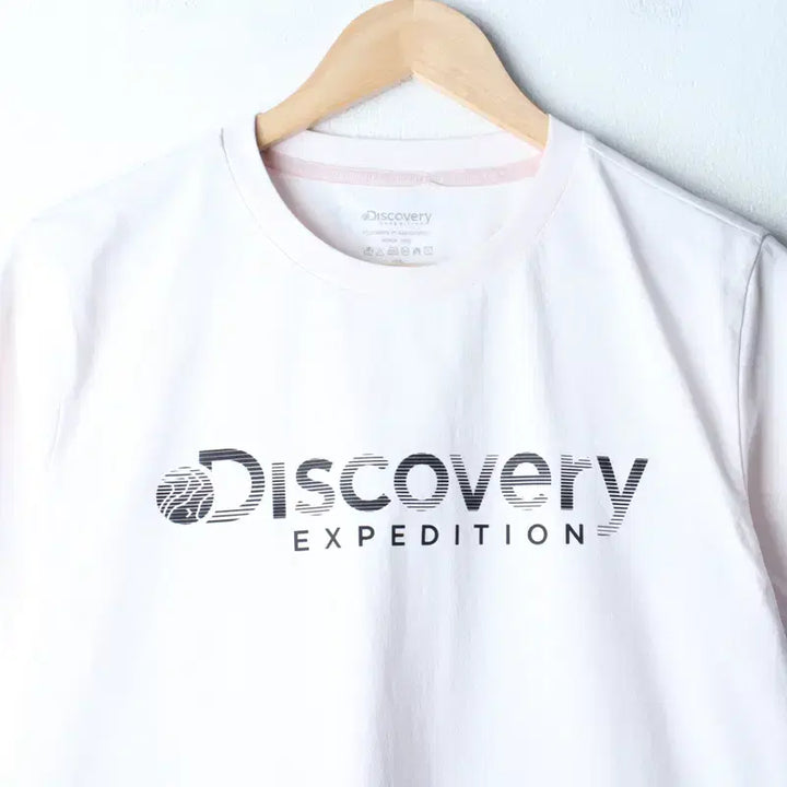 [BUNJANG] W(L-XL) 디스커버리 반팔 티셔츠 레터링 기능성 연핑크-185F9 / W(L-XL) 디스커버리 반팔 티셔츠 레터링 기능성 연핑크-185F9