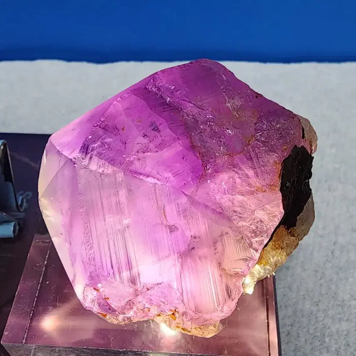 [BUNJANG] Natural Crystal Rough Amethyst Hexagonal Pillar Raw Stone with Stand / 천연크리스탈 거친 자수정 육각뿔 원석+받침대