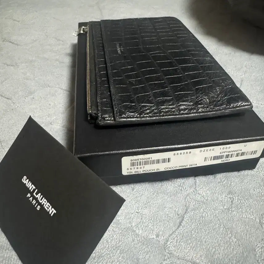 [BUNJANG] Saint Laurent Crocodile Bill Pouch Bag / 생로랑 크로커다일 빌 파우치백