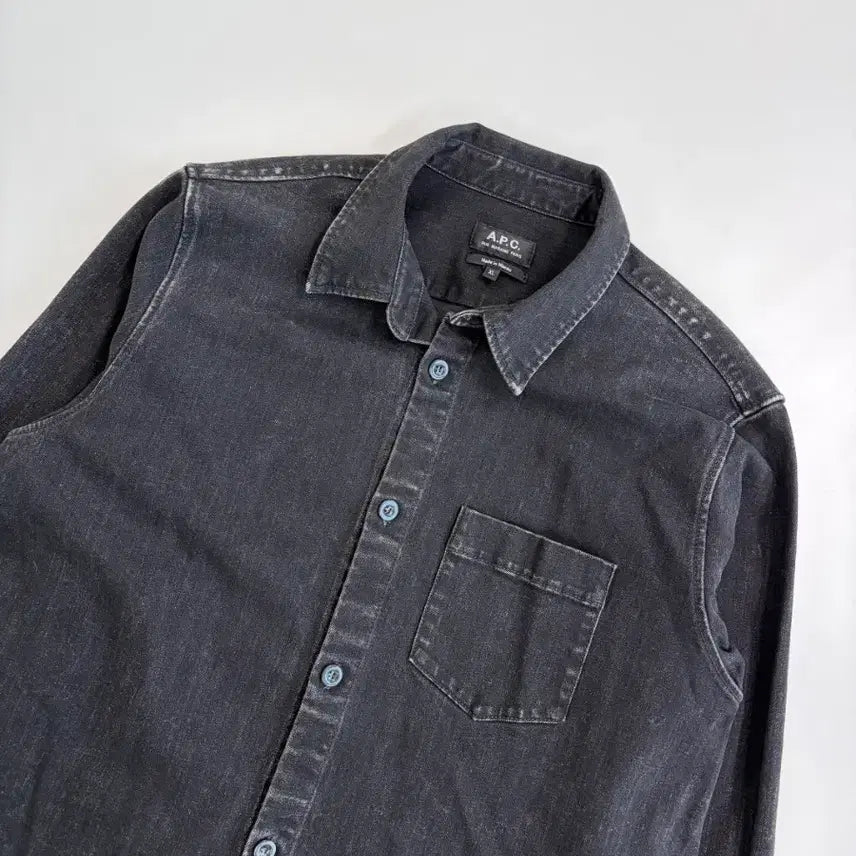 [BUNJANG] A.P.C. Washed Black Denim Shirt / [정품] 아페쎄 흑청 데님 워싱 셔츠