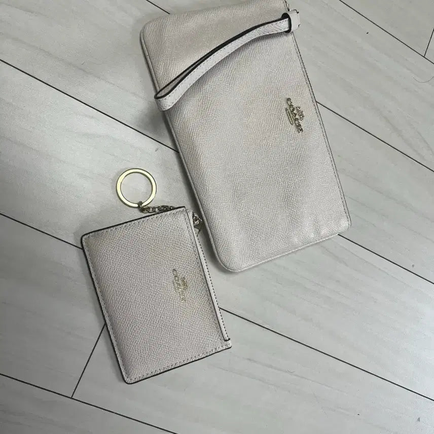 [BUNJANG] Coach Ivory Long Wallet &amp; Cardholder Set / 코치 아이보리 장지갑+카드지갑세트