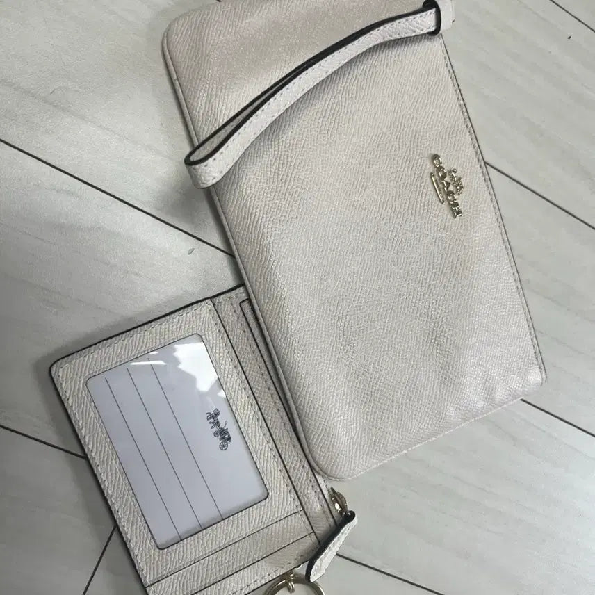 [BUNJANG] Coach Ivory Long Wallet &amp; Cardholder Set / 코치 아이보리 장지갑+카드지갑세트