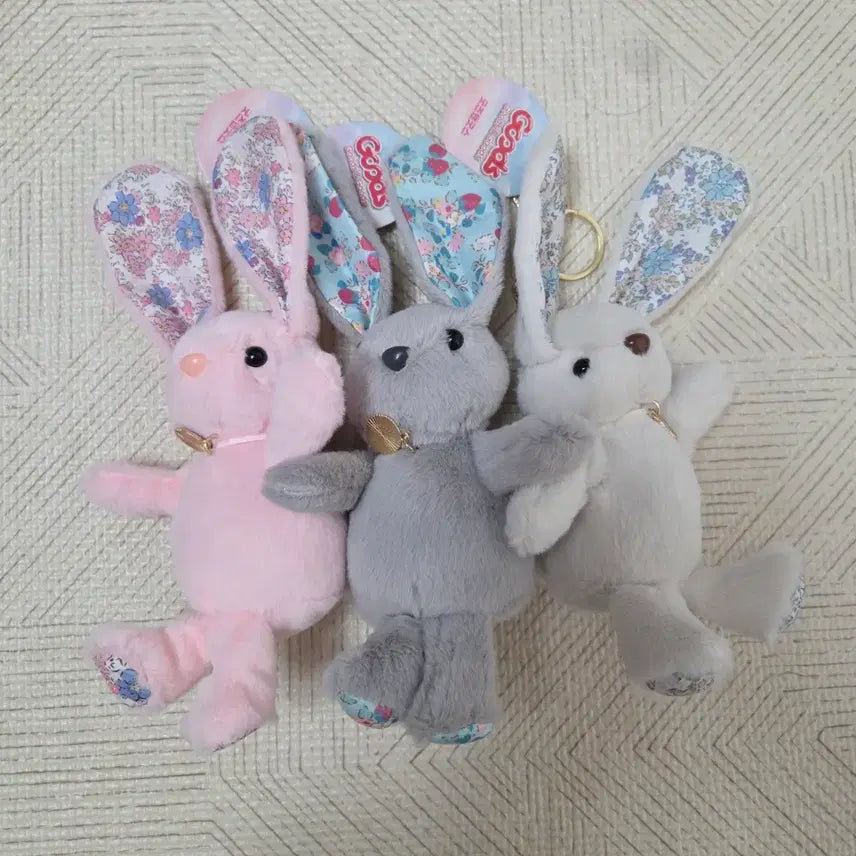 [BUNJANG] Scented Rabbit Plush Keychain - Set of 3 / 향기나는 토끼 인형키링 새상품 3종