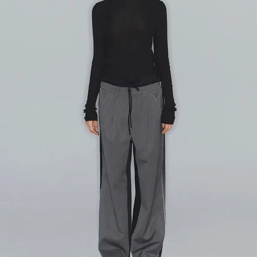 [BUNJANG] OPEN YY FRONT STRIPE LAYERED PANTS / OPEN YY FRONT STRIPE LAYERED PANTS