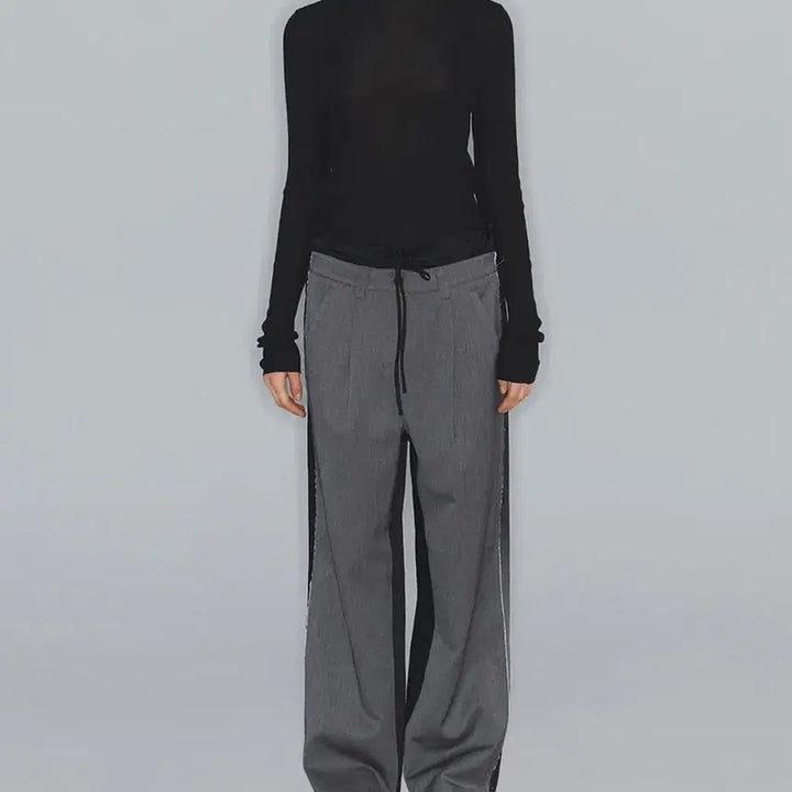 [BUNJANG] OPEN YY FRONT STRIPE LAYERED PANTS / OPEN YY FRONT STRIPE LAYERED PANTS
