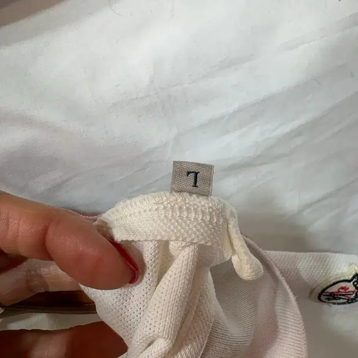 [BUNJANG] Moncler White Polo Shirt L / 몽클레어 화이트 카라티 L/95~마른100사이즈(정품)