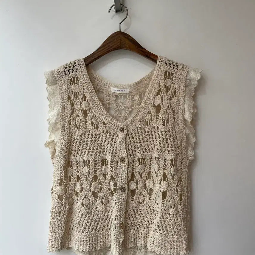 [BUNJANG] YOYIBABY Crochet Lace Cardigan / YOYIBABY 크로셰 레이스 가디건