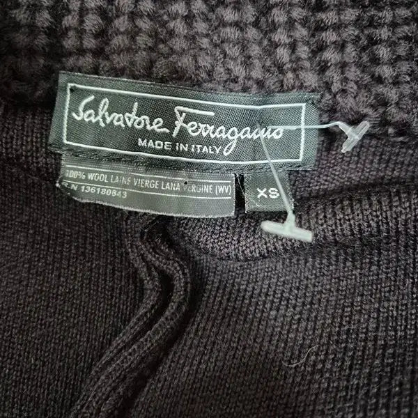[BUNJANG] Ferragamo Wool Shawl Collar Knit Crop Jacket (XS) / 페라가모 정품 울소재 여자 겨울 여성 숄카라니트크롭자켓XS