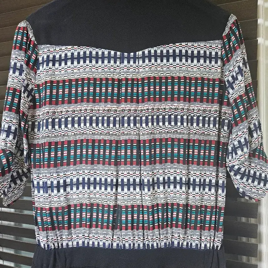 [BUNJANG] Maje Black Pattern Midi Dress / 마쥬 블랙 패턴 반팔 원피스